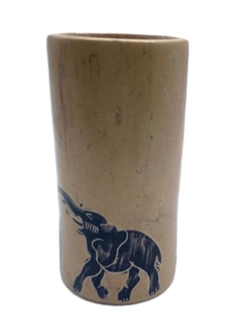 Hand-Carved Hand -Crafted Kenyan Besmo African Soapstone vase pencil holder